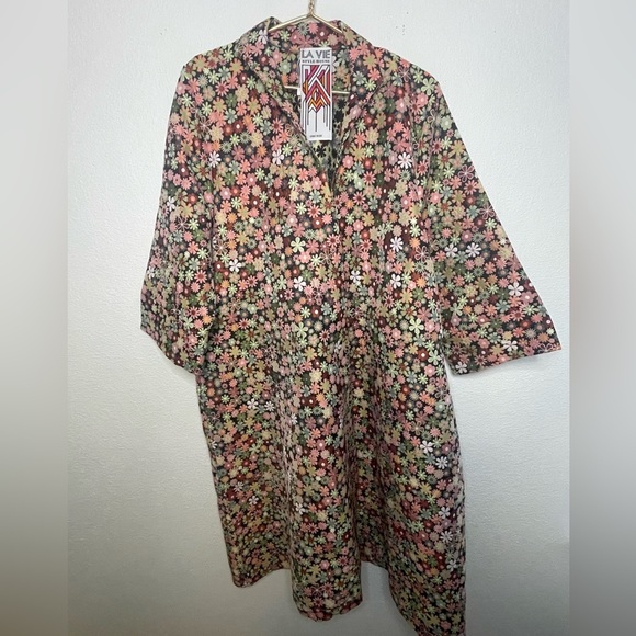 La Vie Style House jacket duster brocade floral pattern Unique - Picture 1 of 11